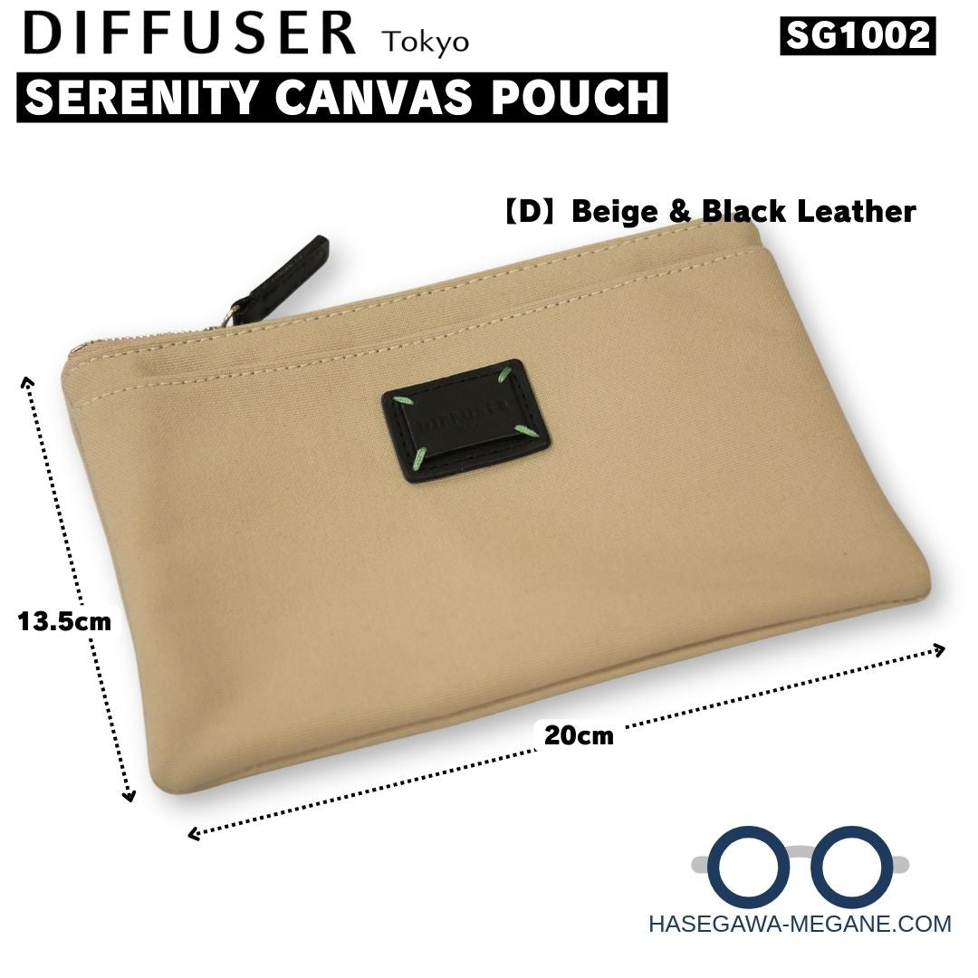 SG1002｜SERENITY キャンバスポーチ DIFFUSER ベージュｘブラック
