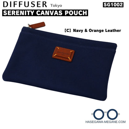 SG1002｜SERENITY キャンバスポーチ DIFFUSER ネイビーｘオレンジ