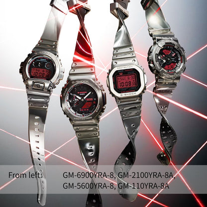 G-SHOCK ファイン メタリック シリーズ腕時計 シルバー バンド ブラックｘレッド正規品