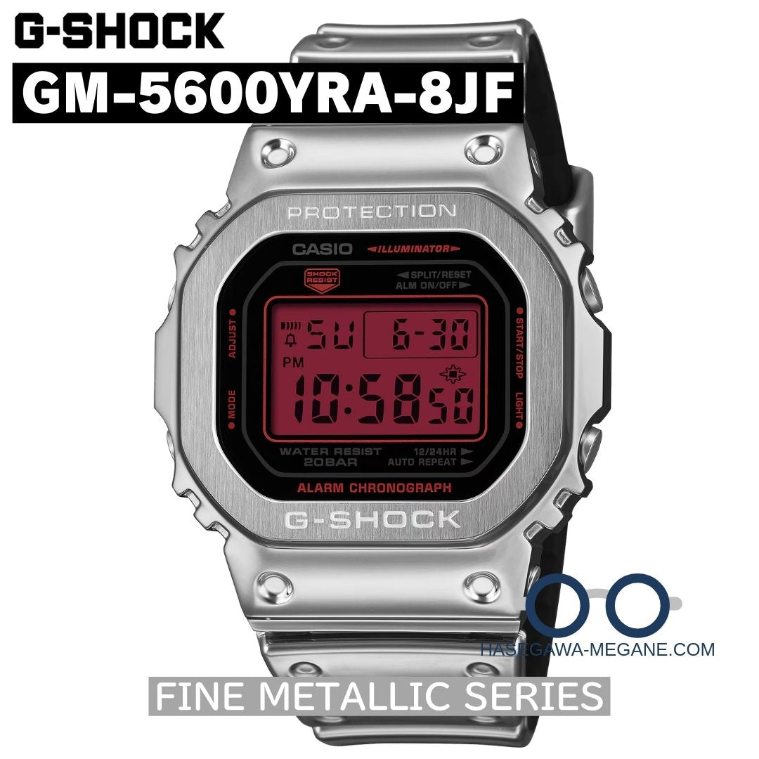 G-SHOCK gm-5600yra-8 ファイン メタリック シリーズ腕時計 スクエア ブラックｘレッド