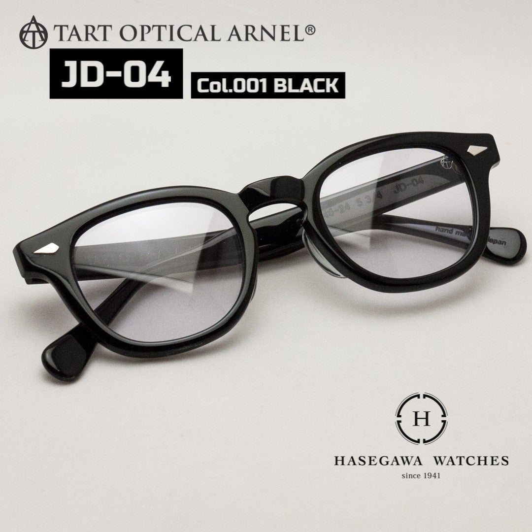 タートオプティカルアーネルJD-04 ブラック 代表写真 セルロイド素材のウェリントン メガネ 