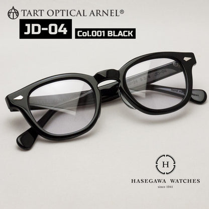 タートオプティカルアーネルJD-04 ブラック 代表写真 セルロイド素材のウェリントン メガネ 
