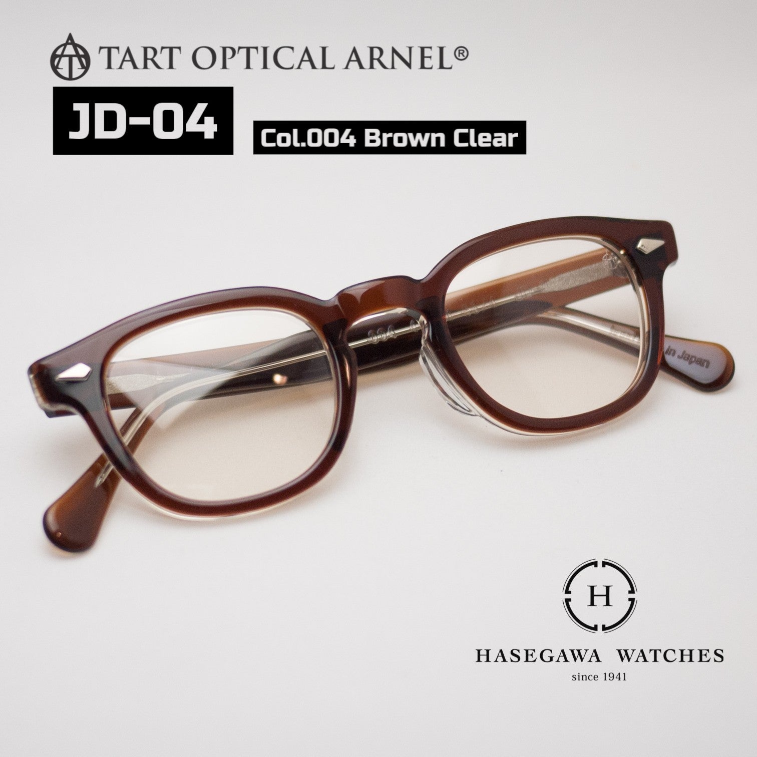 タートオプティカルアーネルJD-04 ブラウンクリア 代表メガネ写真
