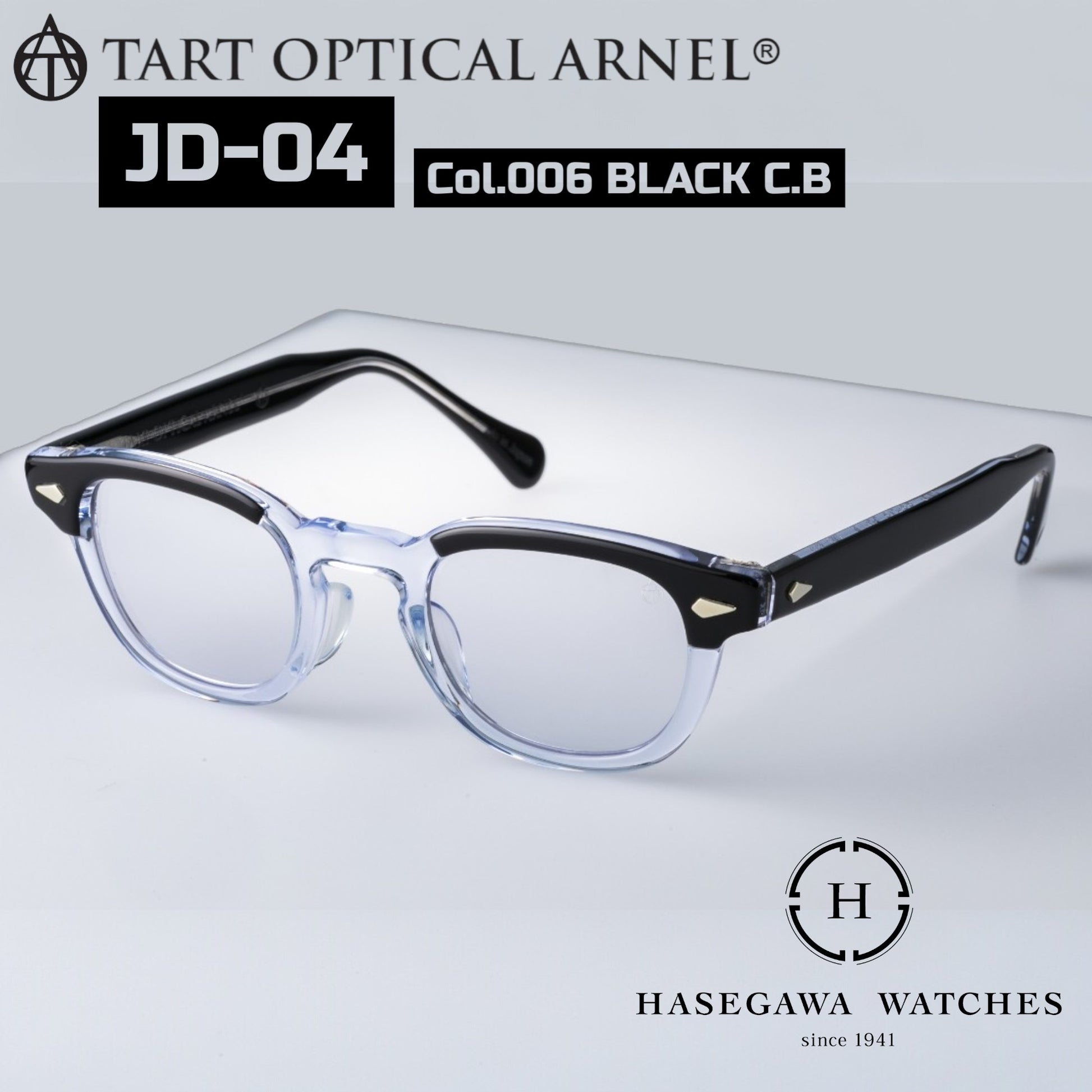 タートオプティカルアーネルJD-04 カラー006 ブラック クリアブラック代表メガネ写真
