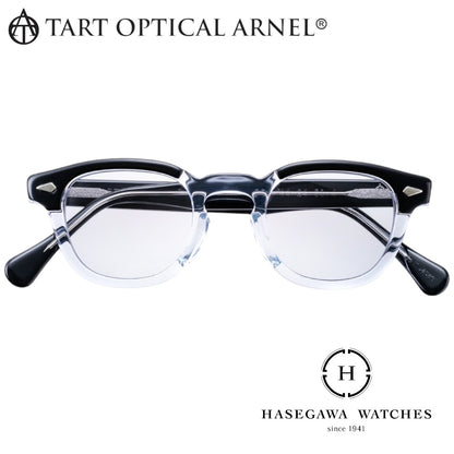 タートオプティカル アーネル ブラックとクリアのツートンカラー ウェリントン型メガネ