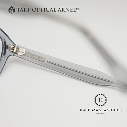 透けるテンプルの中に見える芯と高品質の7枚蝶番採用のヒンジ