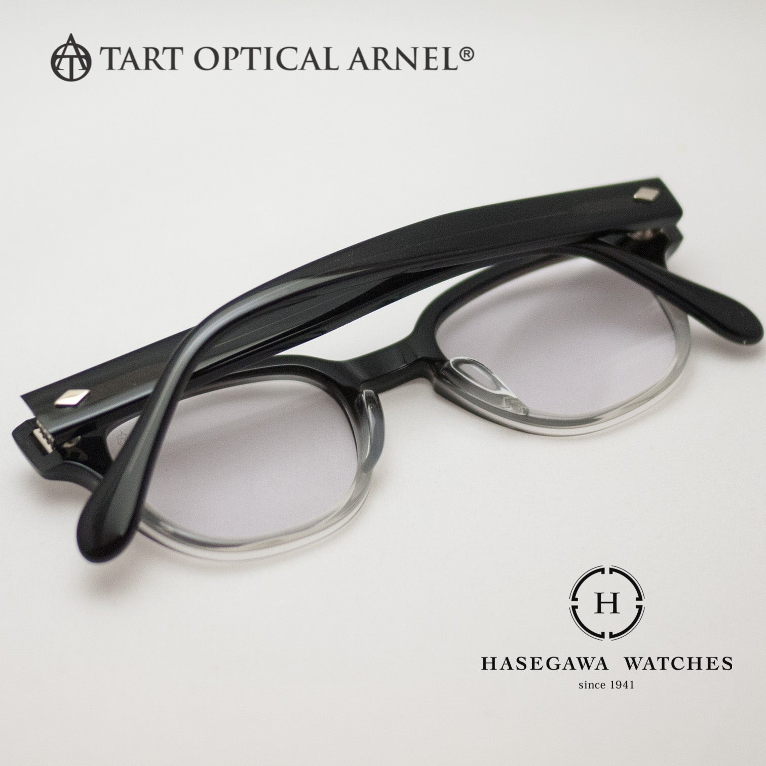 タートオプティカルブライアンの裏面写真。エッジの効いた合口付近に付いたダイヤモンド型鋲