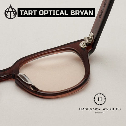 7枚蝶番のヒンジ部、眼鏡裏側写真と盛高のアジアンフィット鼻パッド