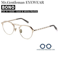 ミスタージェントルマン アイウェア BONO A Gold - Gold & White Marble 正規取扱店 標準レンズ無料