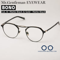 ミスタージェントルマン アイウェア BONO B Matte Black&Gold-Matte Black 正規取扱店 標準レンズ無料