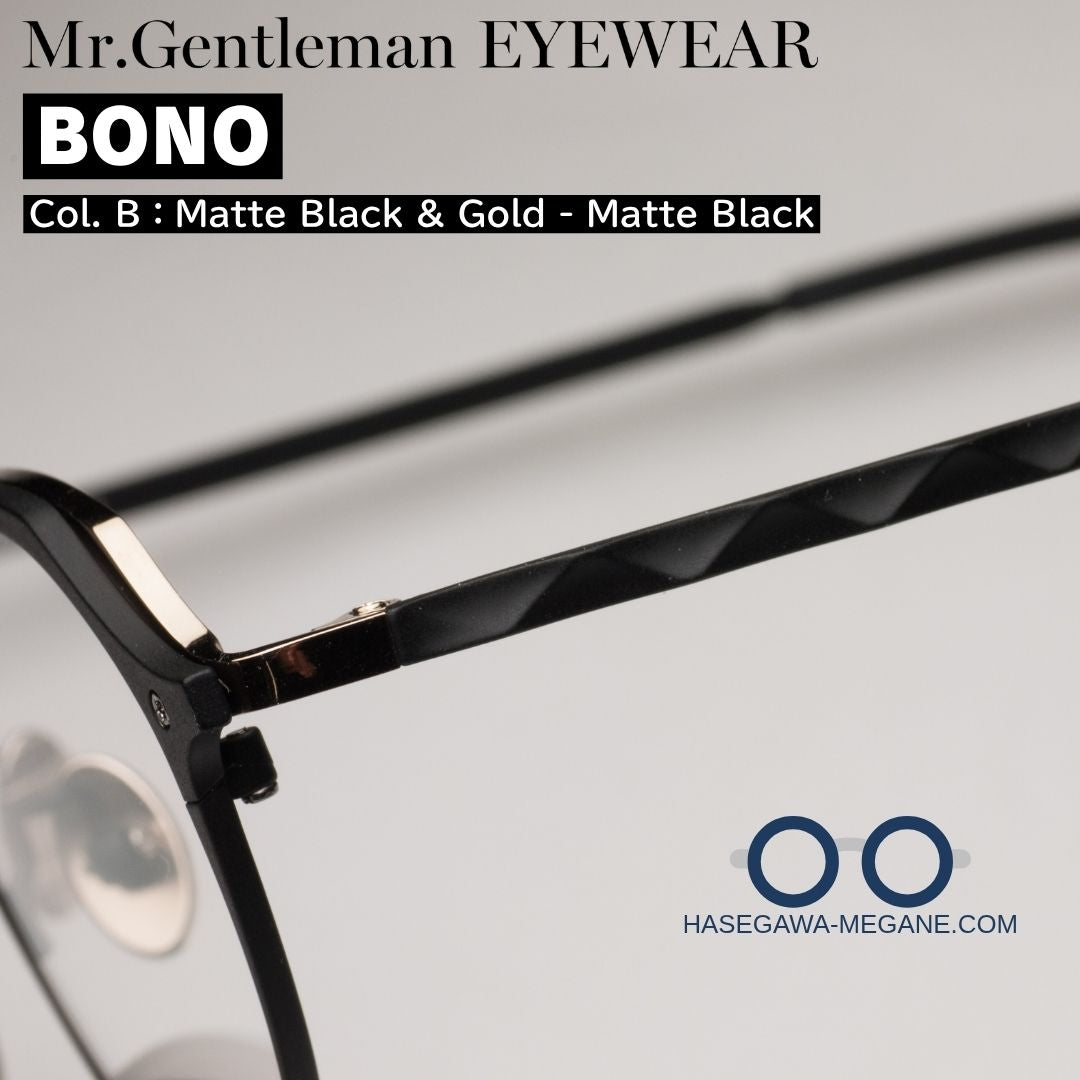 ミスタージェントルマン アイウェア BONO マットブラック スタッズ状テンプル