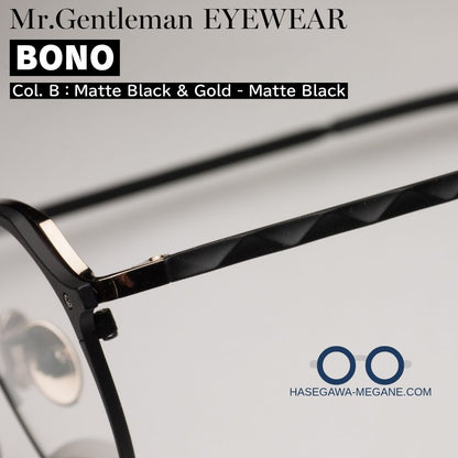 ミスタージェントルマン アイウェア BONO マットブラック スタッズ状テンプル