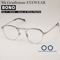 ミスタージェントルマン アイウェア BONO F Silver-Silver&White Marble 正規取扱店 標準レンズ無料