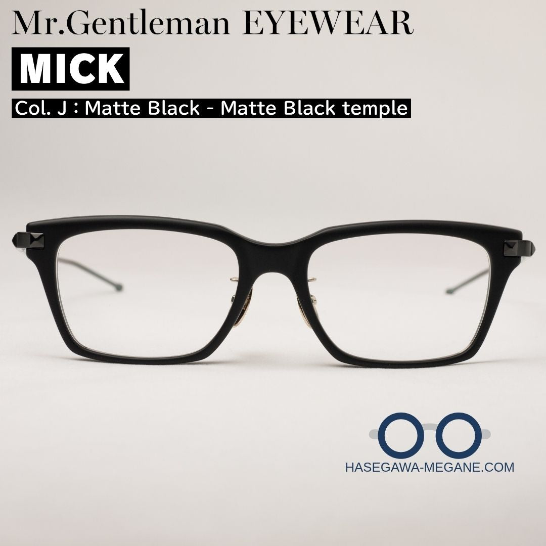 Mr.Gentleman EYEWEAR モデル  ミスタージェントルマン アイウェア MICK J Matte Black 正規取扱店