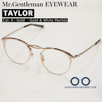 ミスタージェントルマン アイウェア TAYLOR A Gold - Gold & White Marble 正規取扱店 標準レンズ無料