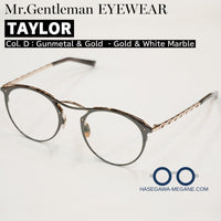 ミスタージェントルマン アイウェア TAYLOR D Gunmetal & Gold - Gold & White Marble 正規取扱店 標準レンズ無料