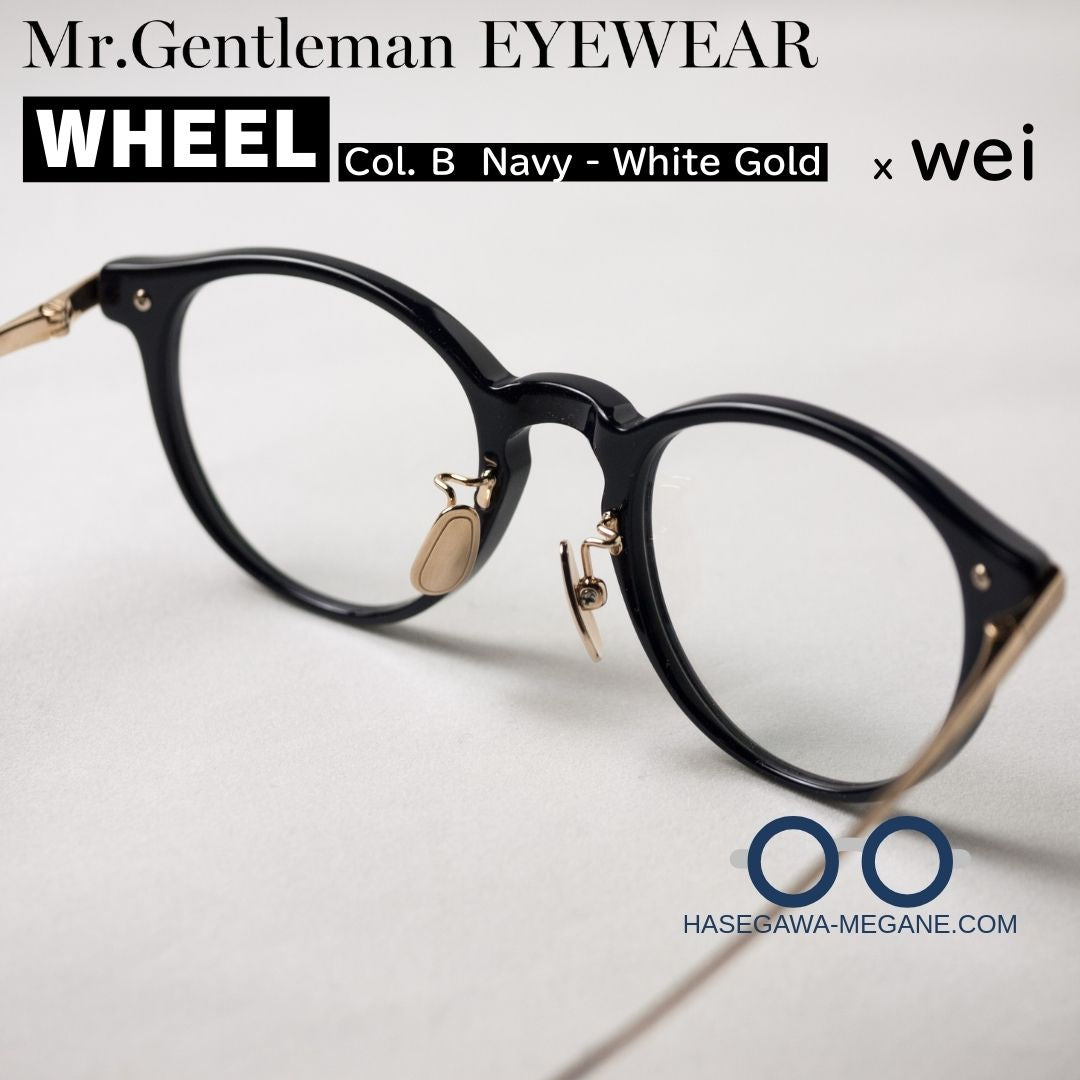ミスタージェントルマン アイウェア WHEEL B Navy チタン ノーズパッド