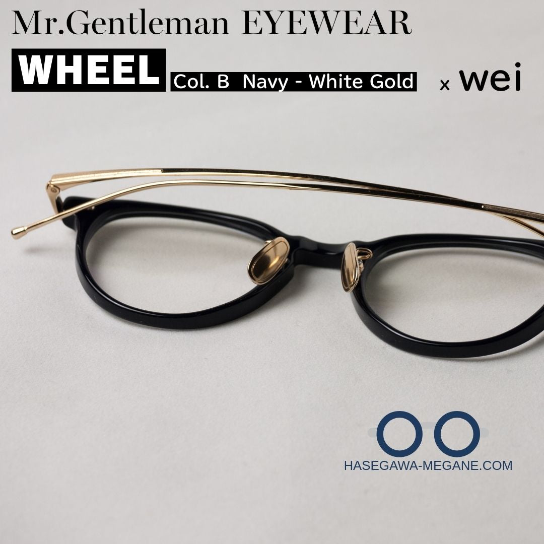 ミスタージェントルマン アイウェア WHEEL B Navy 全体を裏から撮影