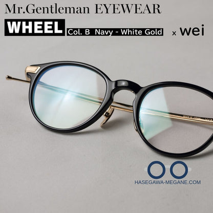 ミスタージェントルマン  WHEEL B Navy & White Gold 佐藤健着用メガネ