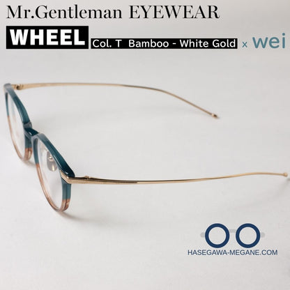 ミスタージェントルマン アイウェア カラーT Bamboo Gold 繊細な細身のテンプル