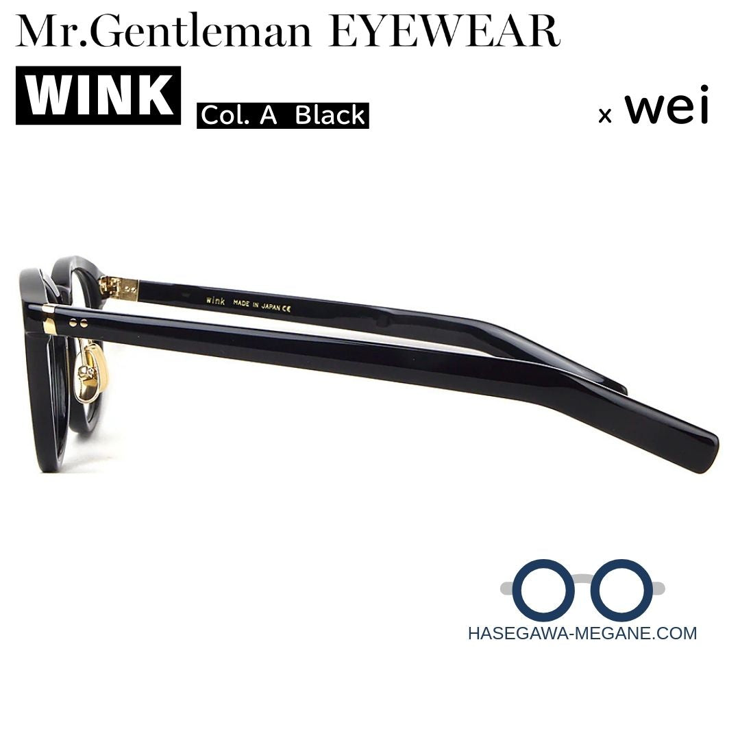 ミスタージェントルマン アイウェア WINK ブラック ストレートテンプル