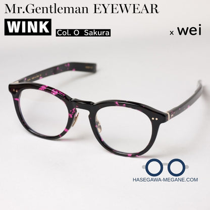 ミスタージェントルマン アイウェア WINK Sakuraピンク 黒縁ボスリントン メガネ メイン写真